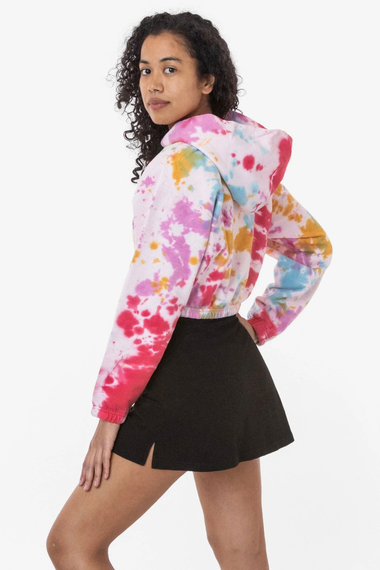 CF399TD - Tie Dye Cropped Pullover Hoodie 4 CF399TD - Tie Dye Cropped Pullover Hoodie - Image 4