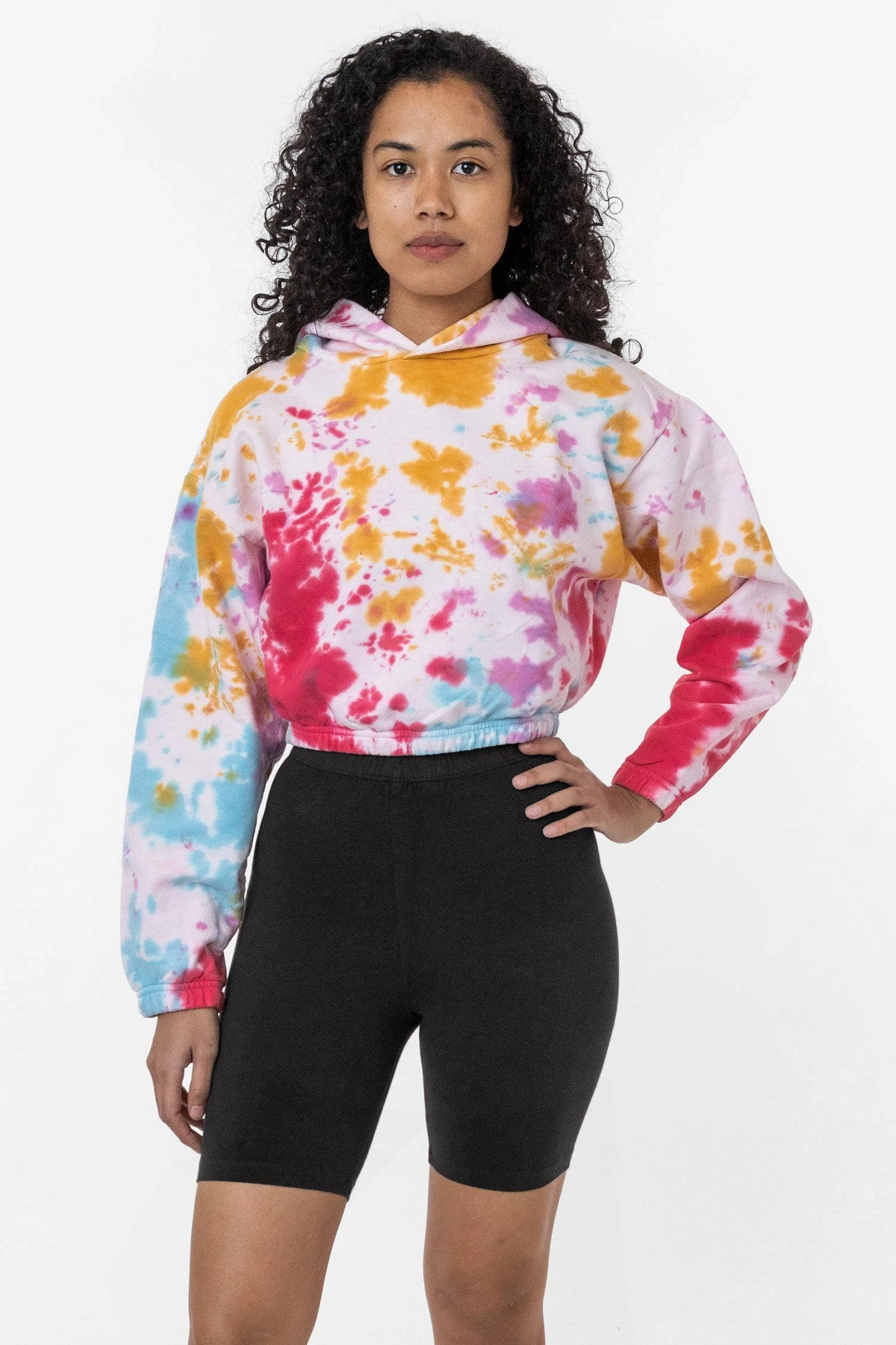 CF399TD - Tie Dye Cropped Pullover Hoodie 2 CF399TD - Tie Dye Cropped Pullover Hoodie - Image 2
