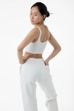 8383 - Cotton Spandex Tank Crop Top -Builtd Store jenn white 3