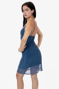 RNS783P - Printed Micro Mesh Spaghetti Dress -Builtd Store kate dress 10S