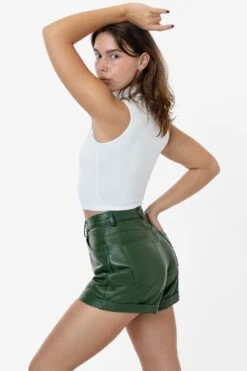 RLH3015 - Leather Cuffed Short -Builtd Store lou sabal 1S