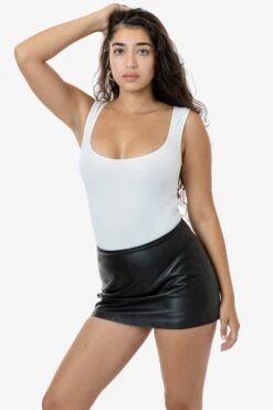 RLH739 - Leather Micro Mini Skort -Builtd Store lskort 1S