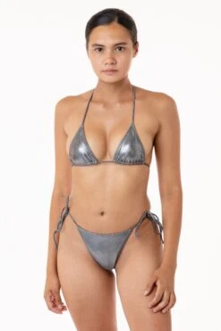 RMH3004 - Shiny Matrix String Bikini Bottom -Builtd Store metal bottom 3