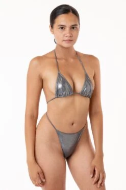 RMH3003 - Shiny Matrix String Bikini Top -Builtd Store metal top 2
