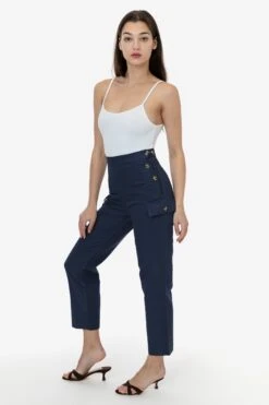 RDCW304 - Adjustable Waist Duck Canvas Field Slack -Builtd Store navy RDCW304 crops floor cleaned8