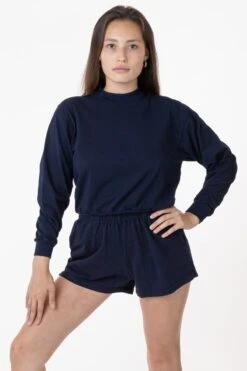 1214GD - Heavy Jersey Garment Dye Short Shorts -Builtd Store navy rurika2