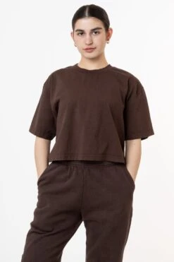 1820GD - Oversized Crop Tee -Builtd Store new choc