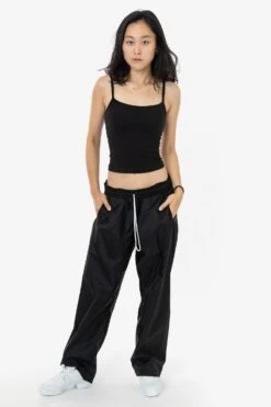 RNF445 Unisex - Lightweight Nylon Taffeta Wide Leg Pant 24 RNF445 Unisex - Lightweight Nylon Taffeta Wide Leg Pant -Builtd Store nylon pant black jenn ASH 1k floor cleaned