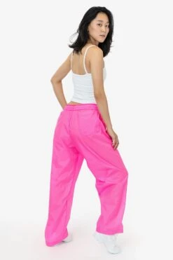 RNF445 Unisex - Lightweight Nylon Taffeta Wide Leg Pant 21 RNF445 Unisex - Lightweight Nylon Taffeta Wide Leg Pant -Builtd Store nylon pant neon pink jenn ASH 1k floor cleaned