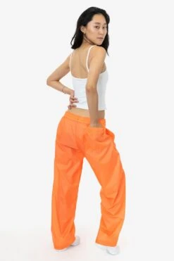 RNF445 Unisex - Lightweight Nylon Taffeta Wide Leg Pant 29 RNF445 Unisex - Lightweight Nylon Taffeta Wide Leg Pant -Builtd Store nylon pant orange2 jenn ASH 1k floor cleaned