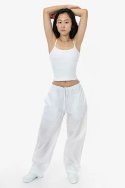 RNF445 Unisex - Lightweight Nylon Taffeta Wide Leg Pant 30 RNF445 Unisex - Lightweight Nylon Taffeta Wide Leg Pant -Builtd Store nylon pant white jenn ASH 1k floor cleaned