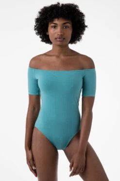 B121CF - Off Shoulder Bodysuit -Builtd Store offshoulder peacock