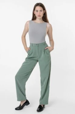 RSAPP350 - Poly Pleated Straight Leg Pant -Builtd Store pantv2DONE