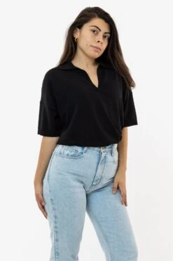 RFK371 - Viscose Nylon Oversized Knit Polo -Builtd Store polo 2