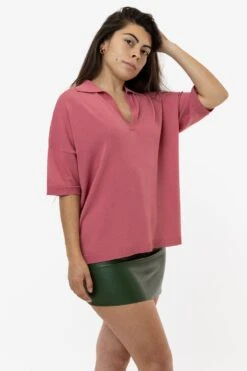 RFK371 - Viscose Nylon Oversized Knit Polo -Builtd Store polo 3