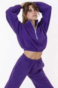 F396 - Flex Fleece Half Zip Cropped Pullover -Builtd Store purple1 f33d9c04 5dea 4ea8 8a1d fa2d63fb62aa