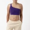 8389GD - Garment Dye One Shoulder Crop Top