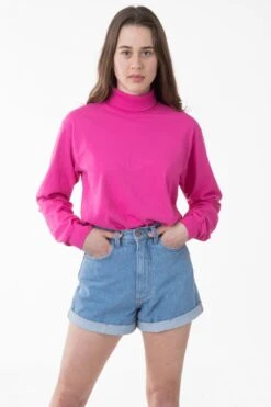 1811GD Unisex - Long Sleeve Garment Dye Turtleneck -Builtd Store rachel raspberry2