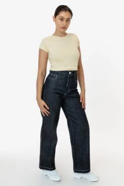 RDNW09 - Raw Dark Indigo High Waisted Wide Leg Denim Jean -Builtd Store rdnw08 indigo 3S