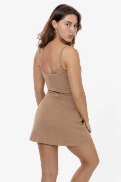 RHR318GD - Heavy Rib Spaghetti Mini Dress 25 RHR318GD - Heavy Rib Spaghetti Mini Dress -Builtd Store rhr318 khaki s