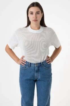 RIN401GD - Cotton Mock Neck Fishnet Garment Dye T-Shirt -Builtd Store rin401 2 e945e5e1 0e94 4402 9bee 8b2e2f1a4734