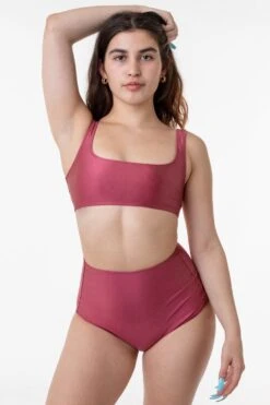 RNT065 - Classic High Waist Bikini Bottom -Builtd Store sangria 1