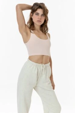 8383GD - Garment Dye Cotton Spandex Crop Tank 22 8383GD - Garment Dye Cotton Spandex Crop Tank -Builtd Store seashellpink F