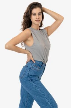 2865GD - Women's Garment Dye Muscle Tank -Builtd Store silver 1 3661b967 91f7 4501 92aa c6d8cc7ea33c