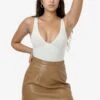 RLH3012 - Leather Mini Pencil Skirt