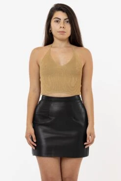 RLH3012 - Leather Mini Pencil Skirt -Builtd Store skirt halter 11