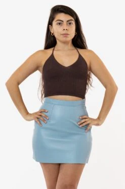 RLH3012 - Leather Mini Pencil Skirt -Builtd Store skirt halter 2