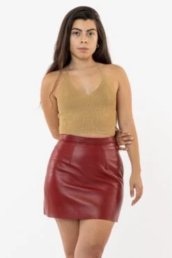 RLH3012 - Leather Mini Pencil Skirt -Builtd Store skirt halter 3