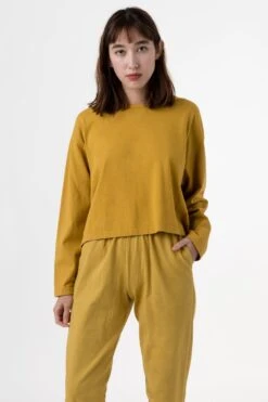 1839GD - Long Sleeve Garment Dye Cropped T-Shirt -Builtd Store sofiatop dijon