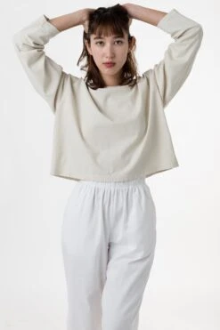 1839GD - Long Sleeve Garment Dye Cropped T-Shirt -Builtd Store sofiatopcement