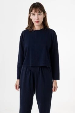 1839GD - Long Sleeve Garment Dye Cropped T-Shirt -Builtd Store sofiatopnavy