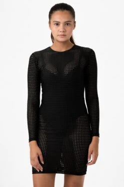 RNS309 - Long Sleeve Circle Mesh Dress -Builtd Store test2SKIN