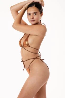 RMH3003 - Shiny Matrix String Bikini Top -Builtd Store top bronze 4