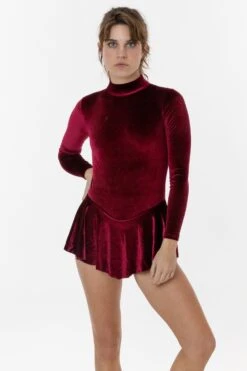 VVT410 - Velvet Long Sleeve Mockneck Skirted Leotard -Builtd Store velvet2 F