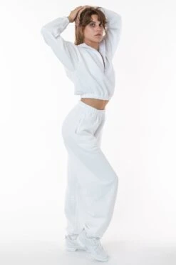 F394 - Flex Fleece High Waist Sweatpant -Builtd Store white2 12deb219 bca9 4429 8acb 467a242842b7
