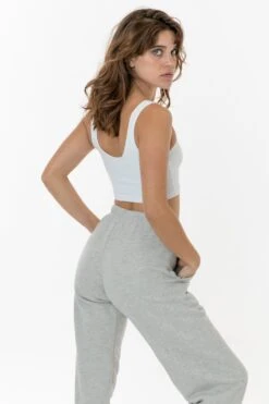 8383GD - Garment Dye Cotton Spandex Crop Tank 28 8383GD - Garment Dye Cotton Spandex Crop Tank -Builtd Store white2 F