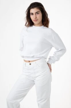 1804GD - Long Sleeve Garment Dye Cropped Mockneck -Builtd Store white 9a4619c1 fc87 429f 9fc7 fb10860b9985