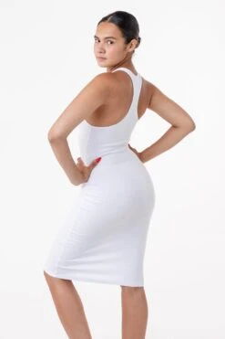 3386GD - Heavy 2x1 Rib Racerback Dress -Builtd Store white crop 2