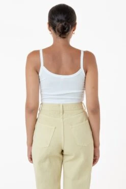 43016 - Baby Rib Spaghetti Crop Tank -Builtd Store white stephanie5