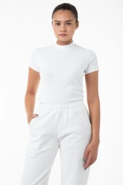R4309 - Mockneck Cap Sleeve Baby Tee 15 R4309 - Mockneck Cap Sleeve Baby Tee -Builtd Store white sweats 1