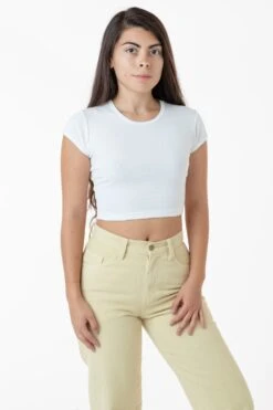 43035 - Cap Sleeve Baby Rib Crop Top -Builtd Store white thalia10